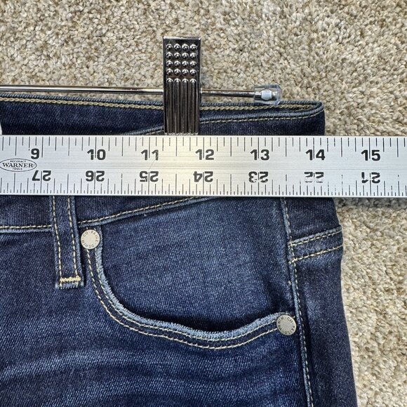 Paige Verdugo Ankle Jeans Womens 28 Stretch Distressed Raw Hem Dark Wash Denim - Picture 9 of 13